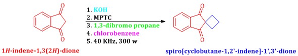 Synthesis of spiro [cyclobutane-1,2'-indene]-1',3'-dione under a new multi-site phase-transfer catalyst combined with ultrasonication-a kinetic study 